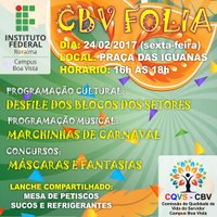 CBV FOLIA – Baile de carnaval para os servidores será realizado no dia 24 de fevereiro