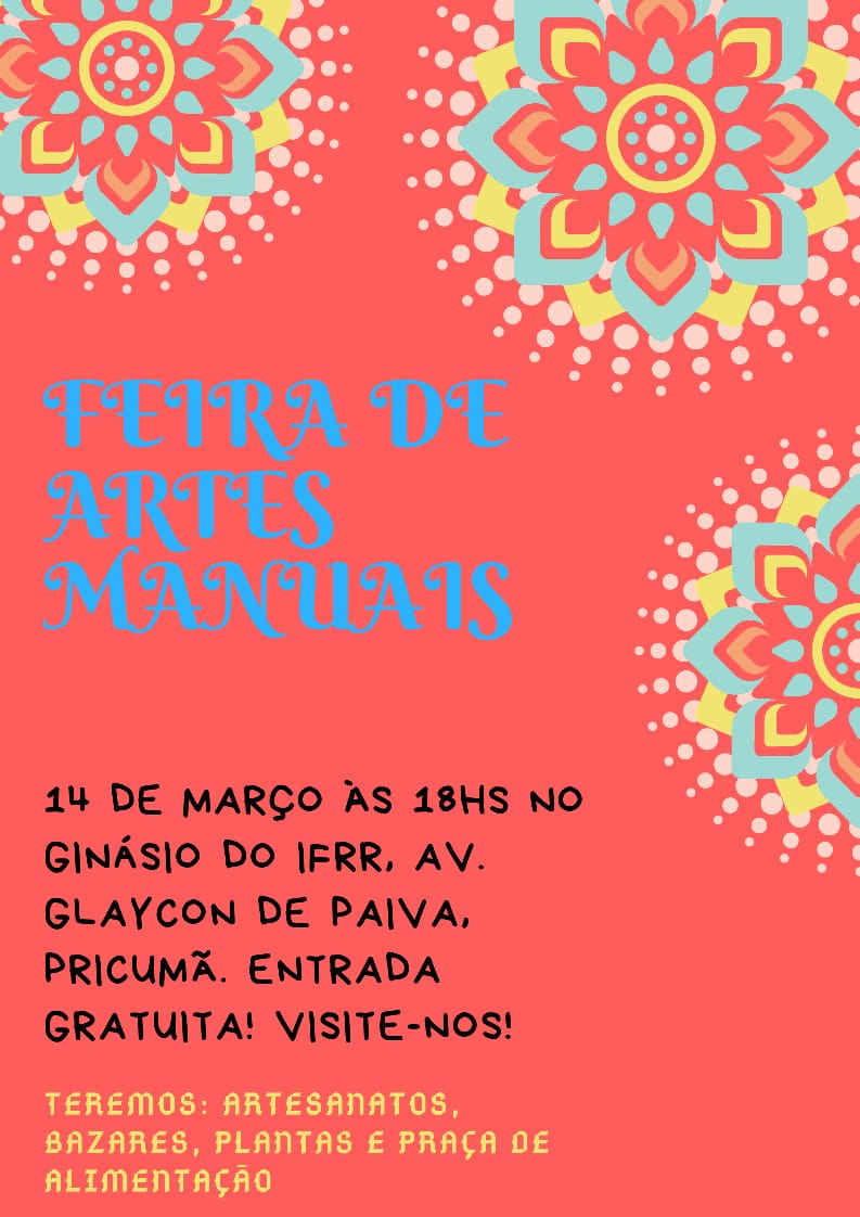 Segunda edição da Feira de Artes Manuais ocorre nesta quinta, a partir das 18 horas
